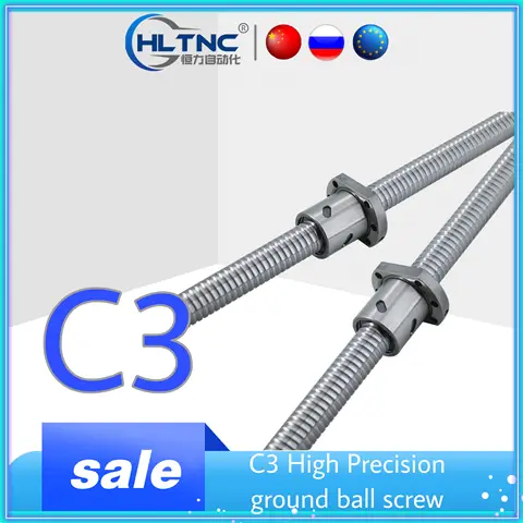 C3 Ground Ball Screw C3 0.001mm/300mm High Precision Ball Screw with Nut End Can Be Customized For High-precision instruments