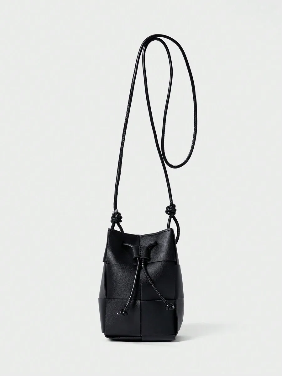 Mini Bucket Bag Drawstring Design Braided Detail PU Winter Gifts
Mini Bucket Bag Drawstring Design Braided Detail PU Winter Gifts