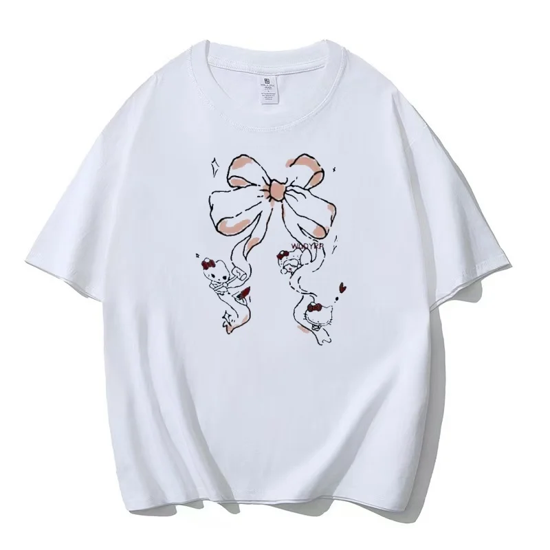 New 2025 Women Loose Sports Bow prinT-shirt Casual Round Neck Cotton Short Sleeveloose and comfortableFashion coat upper garment
New 2025 Women Loose Sports Bow prinT-shirt Casual Round Neck Cotton Short Sleeveloose and comfortableFashion coat upper garment