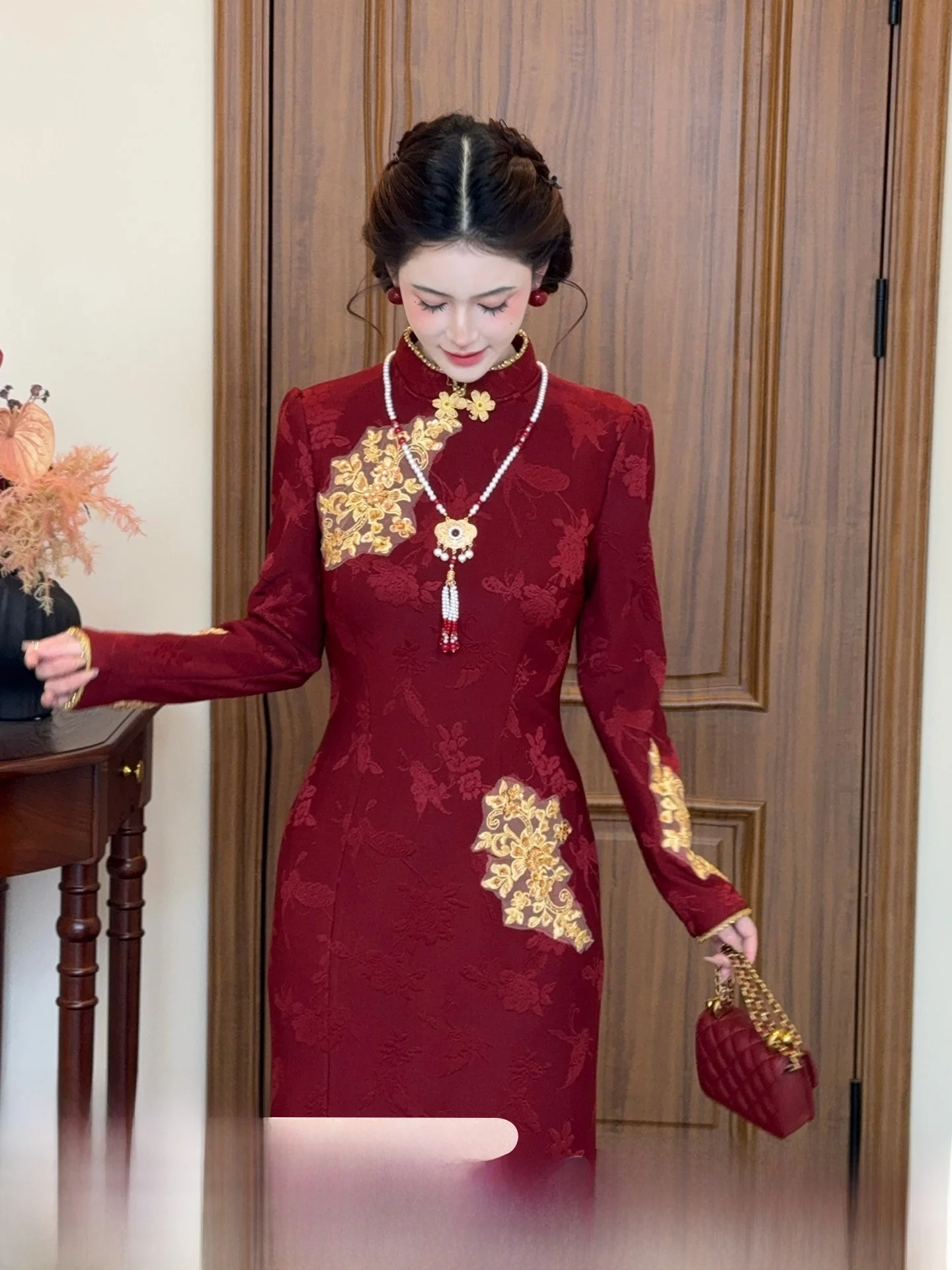 New Chinese Sle Red Wedding Dr Dr High Waist Long Sve Invisible Zipper Ba A-Line Skirt Daily Wear
New Chinese Sle Red Wedding Dr Dr High Waist Long Sve Invisible Zipper Ba A-Line Skirt Daily Wear