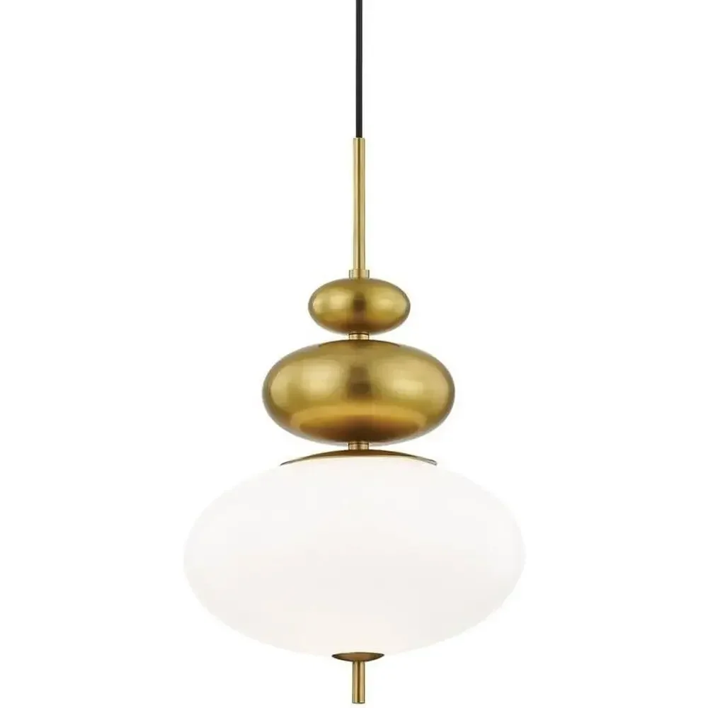 H347701-AGB Elsie Pendants, 1-light, 60W, Aged Brass inish, Opal Glossy Glass (13''W x 21''H)
H347701-AGB Elsie Pendants, 1-light, 60W, Aged Brass inish, Opal Glossy Glass (13''W x 21''H)
