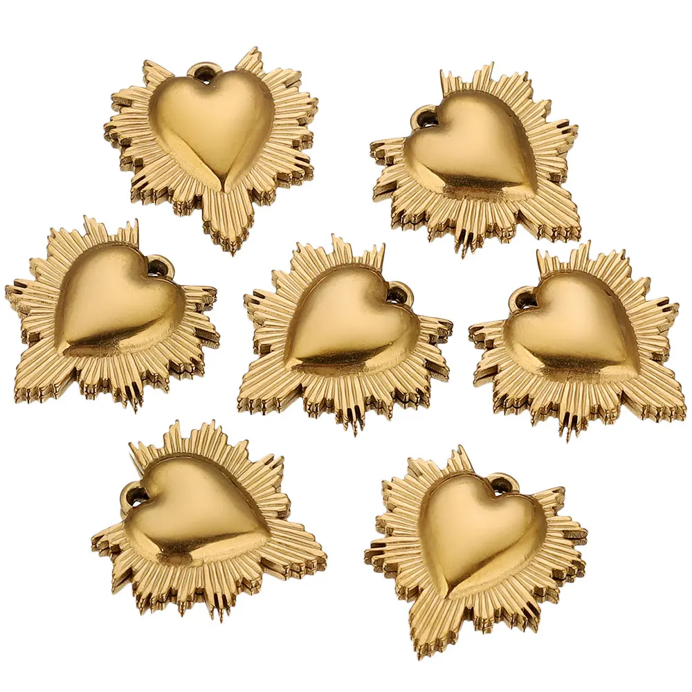 5PCS Stainless Steel Charms Wing Heart Sunburst Charm Pendant PVD Gold Plated Metal Earring Necklace Bracelet Jewelry Making
5PCS Stainless Steel Charms Wing Heart Sunburst Charm Pendant PVD Gold Plated Metal Earring Necklace Bracelet Jewelry Making