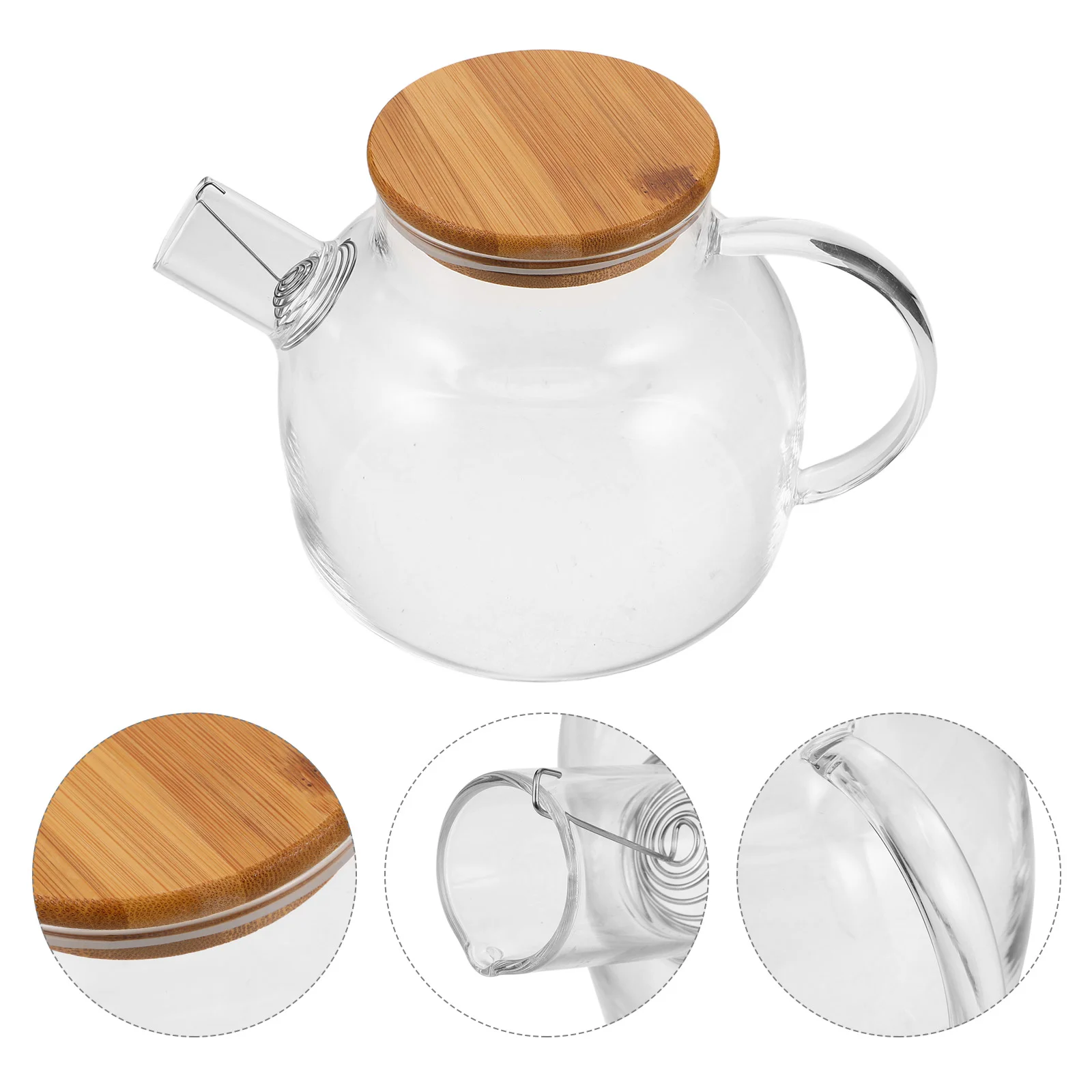 Tea Can Glass Teapot Boiling with Bamboo Lid Coffee Kettle for Stove Top Transparent Cold Water
Tea Can Glass Teapot Boiling with Bamboo Lid Coffee Kettle for Stove Top Transparent Cold Water
