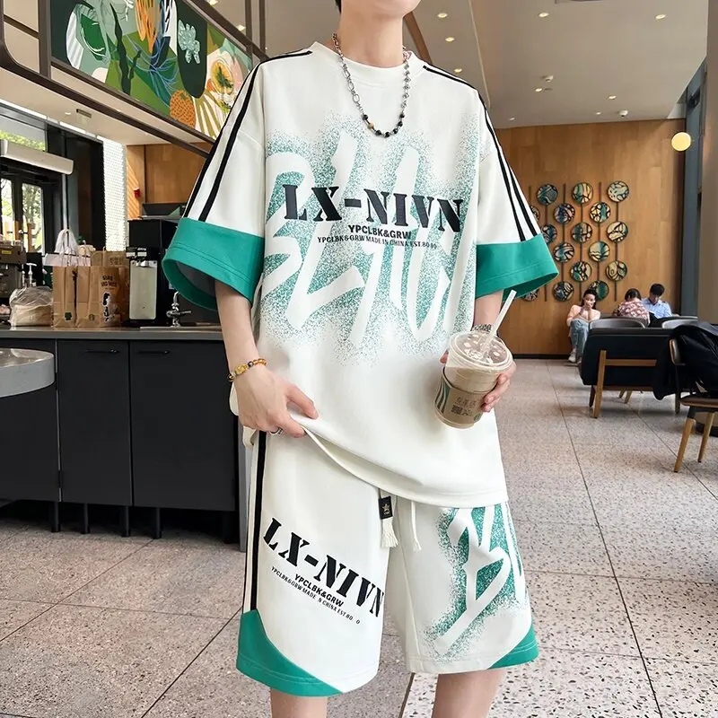 Fashion Men's Sets 2025 Summer Short Sleeve T-Shirts & Shorts 2-Piece Clothing Youth Streetwear Loose Casual Top Tees & Pant Set
Fashion Men's Sets 2025 Summer Short Sleeve T-Shirts & Shorts 2-Piece Clothing Youth Streetwear Loose Casual Top Tees & Pant Set