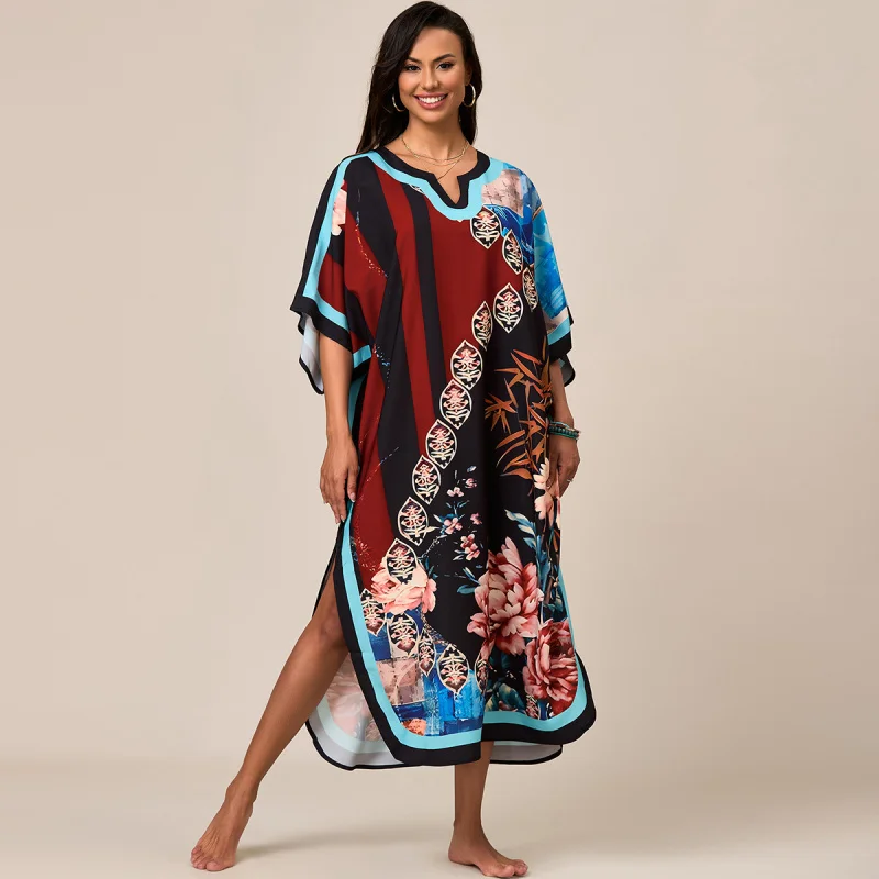 Women's Beach Cover Up Long Dress Ethnic Printed Boho Maxi Dress Plus Size Loose Fit for Middle East
Women's Beach Cover Up Long Dress Ethnic Printed Boho Maxi Dress Plus Size Loose Fit for Middle East