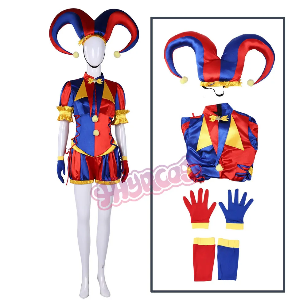 4PCS PPomni Cosplay Jumpsuit With Hat Cover Gloves MMagical Virtual Outfits for Halloween Carnival PPomni Costumes Accessories
4PCS PPomni Cosplay Jumpsuit With Hat Cover Gloves MMagical Virtual Outfits for Halloween Carnival PPomni Costumes Accessories