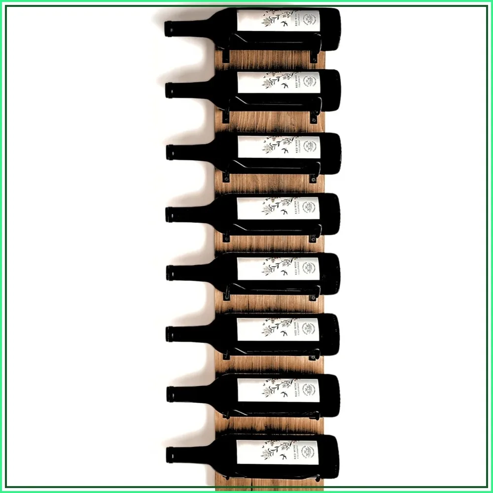 Wall Mounted Wine Rack for 8 Bottles, Solid Wood with Matte Black Brackets, Rustic Finish, Space-Saving Design
Wall Mounted Wine Rack for 8 Bottles, Solid Wood with Matte Black Brackets, Rustic Finish, Space-Saving Design