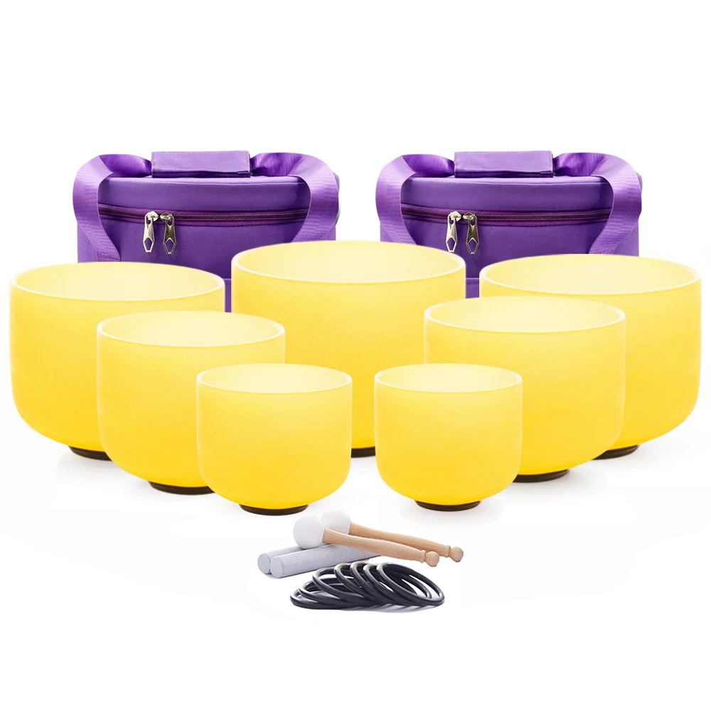 Hye-eun 7pcs Yellow Crystal Singing Bowls Chakra Set of CDEFGAB with Bag for Yoga Medication Sound Healing Deep Relaxation
Hye-eun 7pcs Yellow Crystal Singing Bowls Chakra Set of CDEFGAB with Bag for Yoga Medication Sound Healing Deep Relaxation