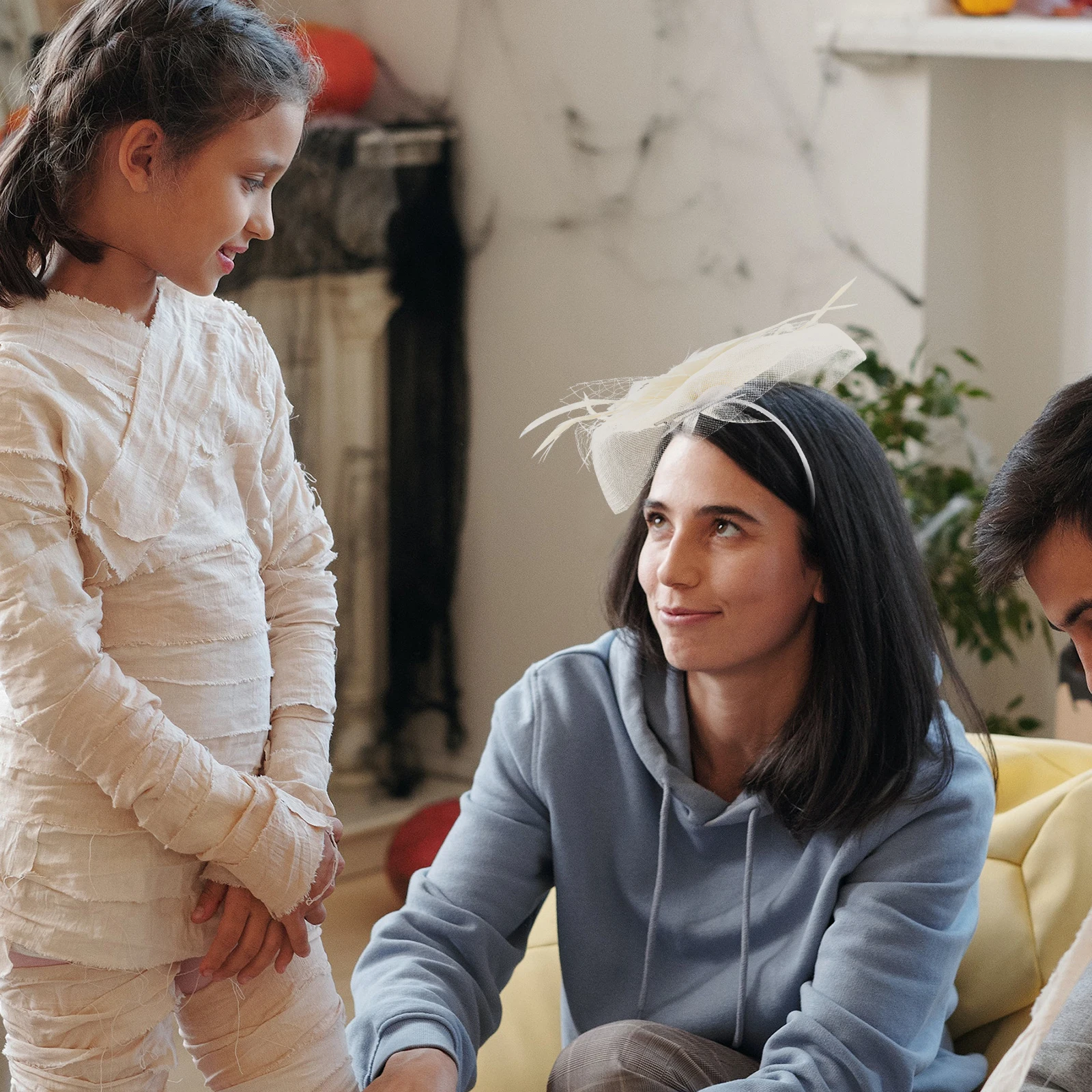 Праздничная повязка на голову, праздничная одежда для волос, головные уборы, обручи для Хэллоуина, головной убор, марлевый декоративный реквизит 
Праздничная повязка на голову, праздничная одежда для волос, головные уборы, обручи для Хэллоуина, головной убор, марлевый декоративный реквизит