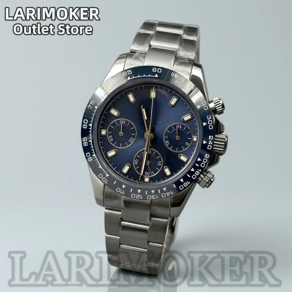 LARIMOKER 39mm Men's VK63 Quartz Chronograph Business Tricompax Watch Sapphire Crystal Stainless Steel Waterproof Case
LARIMOKER 39mm Men's VK63 Quartz Chronograph Business Tricompax Watch Sapphire Crystal Stainless Steel Waterproof Case