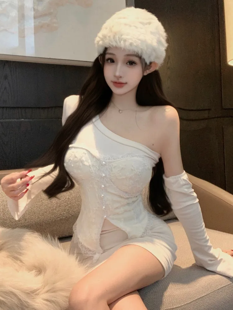 Delicate Girl Sensual Shoulder Bared Split Wrap Chest Top Waist Slimming Bodycon Dress Set Pure Desire Sexy Fitting Skirt
Delicate Girl Sensual Shoulder Bared Split Wrap Chest Top Waist Slimming Bodycon Dress Set Pure Desire Sexy Fitting Skirt