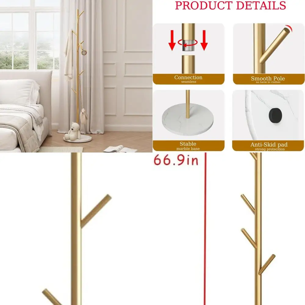 Отдельно стоящее металлическое пальто с 8 крючками и мраморным основанием, идеально подходит для хранения одежды, шляп и сумок в прихожей.
Отдельно стоящее металлическое пальто с 8 крючками и мраморным основанием, идеально подходит для хранения одежды, шляп и сумок в прихожей.