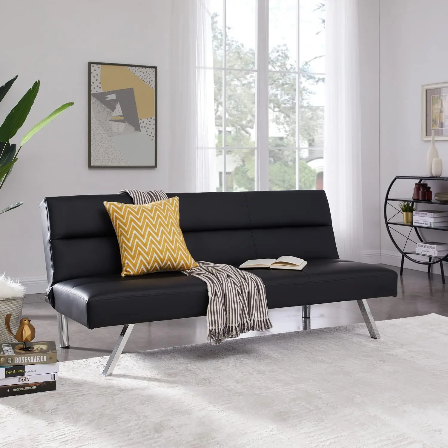 Диван-кровать черная Futon, диван-футон из искусственной кожи, черная диван-кровать с металлическими ножками, выдвижной диван-кровать, небольшой лежак
Диван-кровать черная Futon, диван-футон из искусственной кожи, черная диван-кровать с металлическими ножками, выдвижной диван-кровать, небольшой лежак