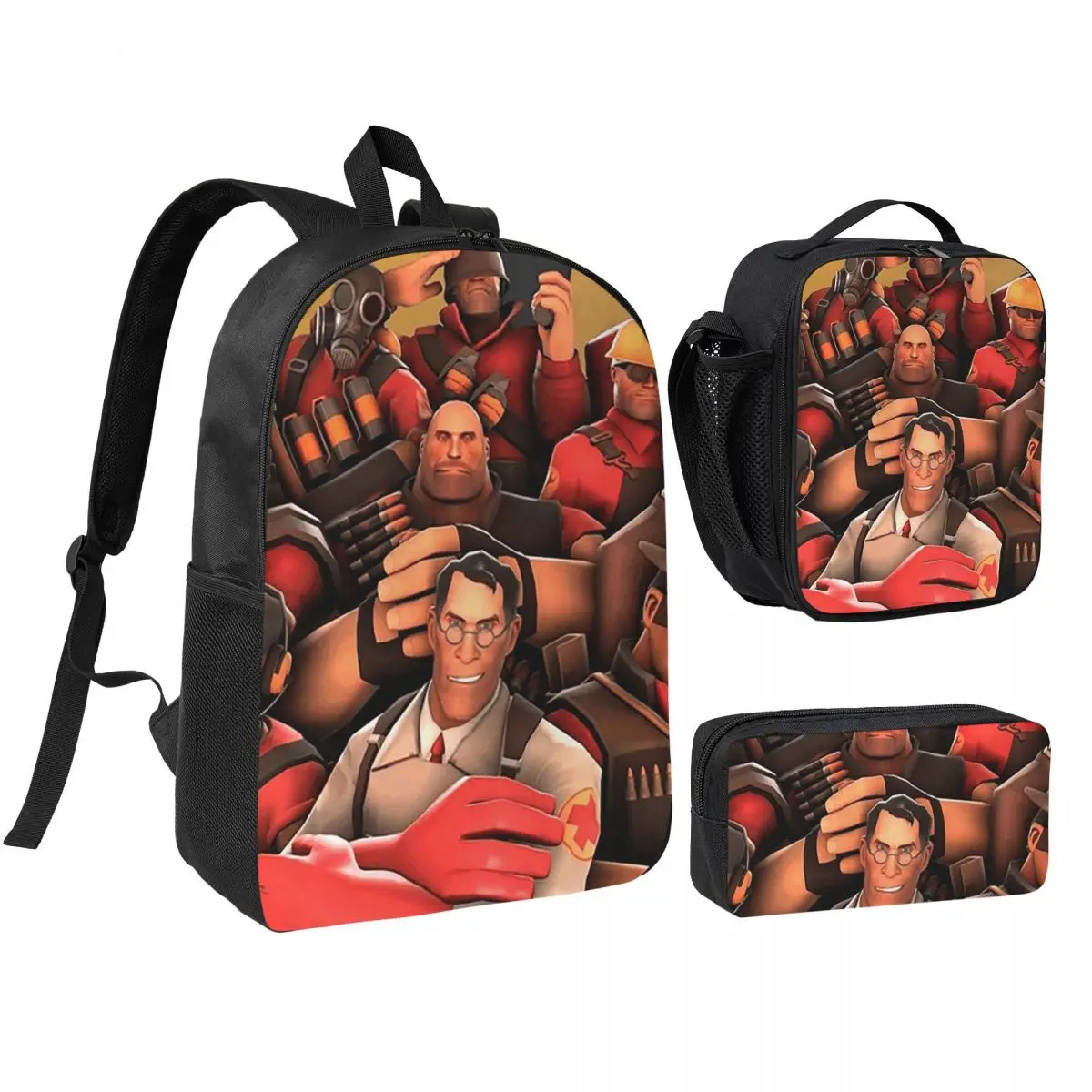Team Fortress 2 Poster Art Backpack Boys Girls BookBag School Bag Laptop Shoulder Bags 3ps Insulated Lunch Bag Pencil Case
Team Fortress 2 Poster Art Backpack Boys Girls BookBag School Bag Laptop Shoulder Bags 3ps Insulated Lunch Bag Pencil Case