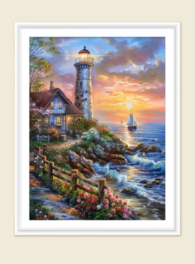 Coastal lighthouse cross stitch kit DIY 9CT 60X80CM Cotton Threads Embroidery Needlework Handmade Gift Decoration
Coastal lighthouse cross stitch kit DIY 9CT 60X80CM Cotton Threads Embroidery Needlework Handmade Gift Decoration