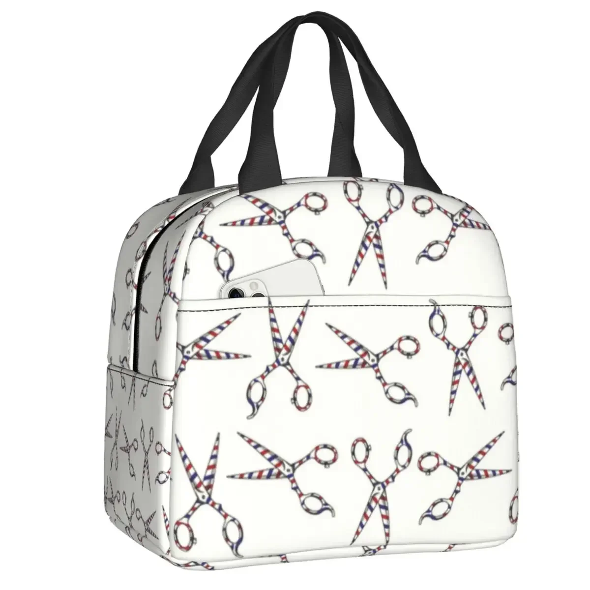 Barber Pole Scissors Pattern Vintage Haircut Insulated Lunch Tote Bag for Women Hairdresser Gift Cooler Thermal Food Lunch Box
Barber Pole Scissors Pattern Vintage Haircut Insulated Lunch Tote Bag for Women Hairdresser Gift Cooler Thermal Food Lunch Box