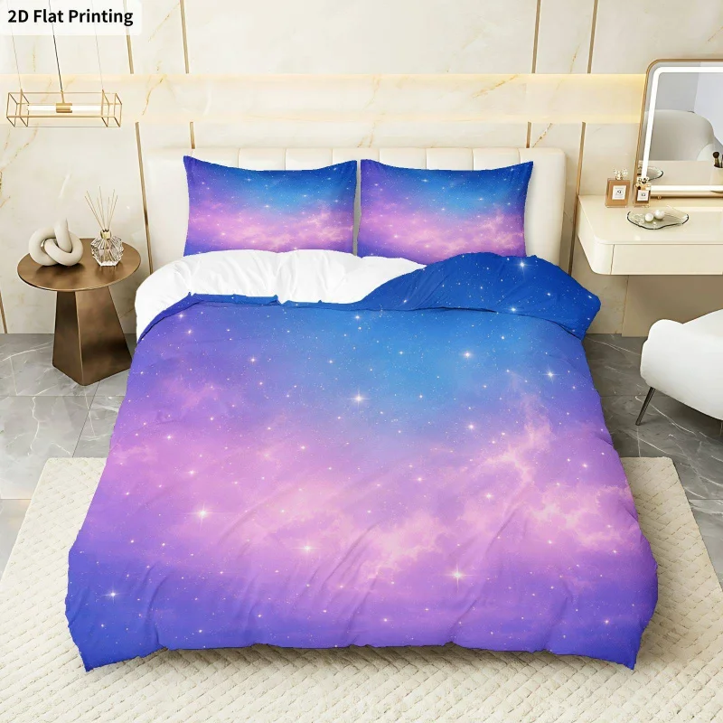 2D Flat Printing 3PCS Duvet Cover, 1 Duvet Cover + 2 Pillowcases (Without Filler), Starry Gradient Dreamy Theme
2D Flat Printing 3PCS Duvet Cover, 1 Duvet Cover + 2 Pillowcases (Without Filler), Starry Gradient Dreamy Theme