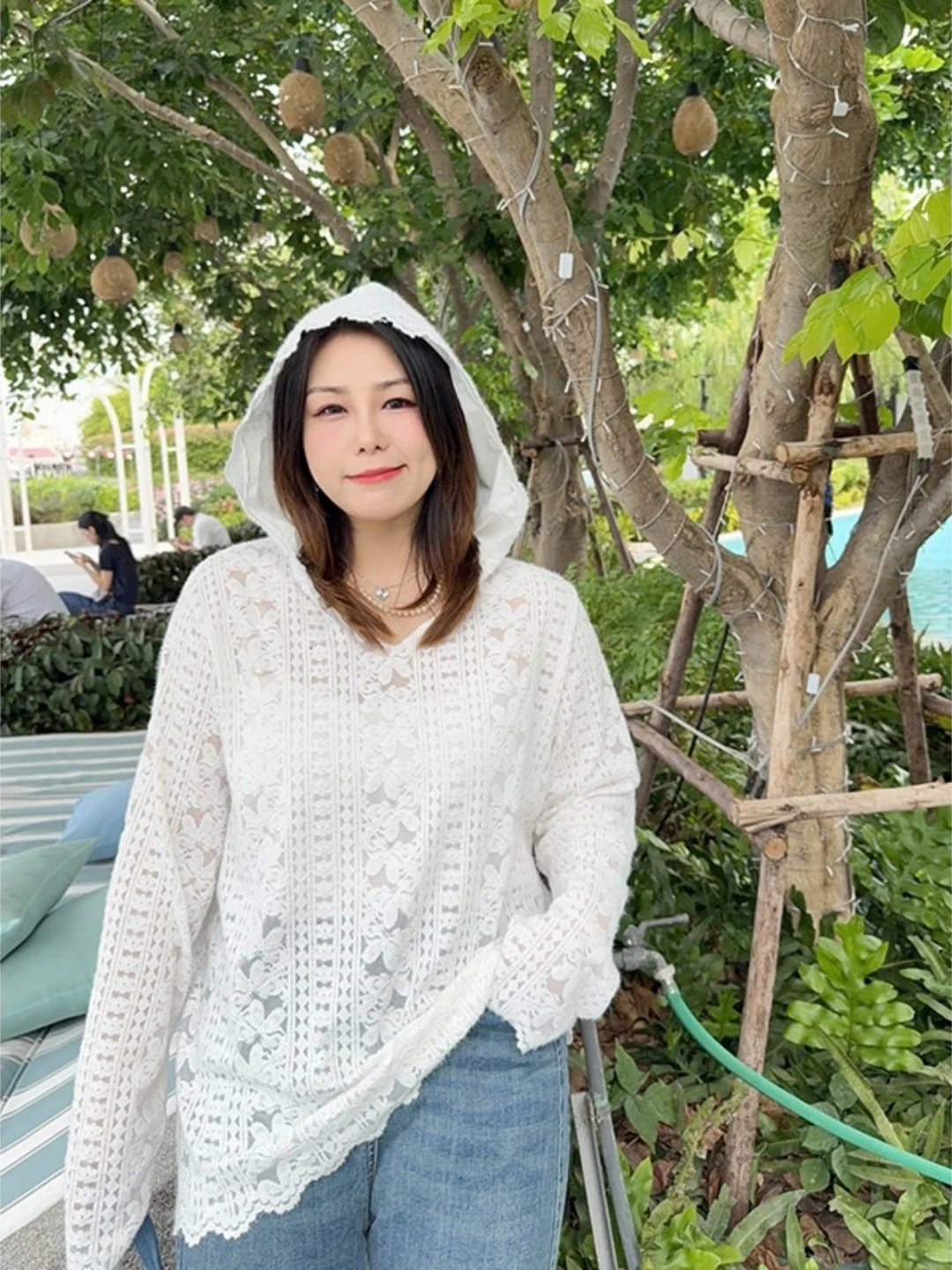 Lace Hollow out Long Sleeve Women's Casual Style Loose Fit Hat Tunic Top plus Size Meat Concealing Slimming Upper Body
Lace Hollow out Long Sleeve Women's Casual Style Loose Fit Hat Tunic Top plus Size Meat Concealing Slimming Upper Body