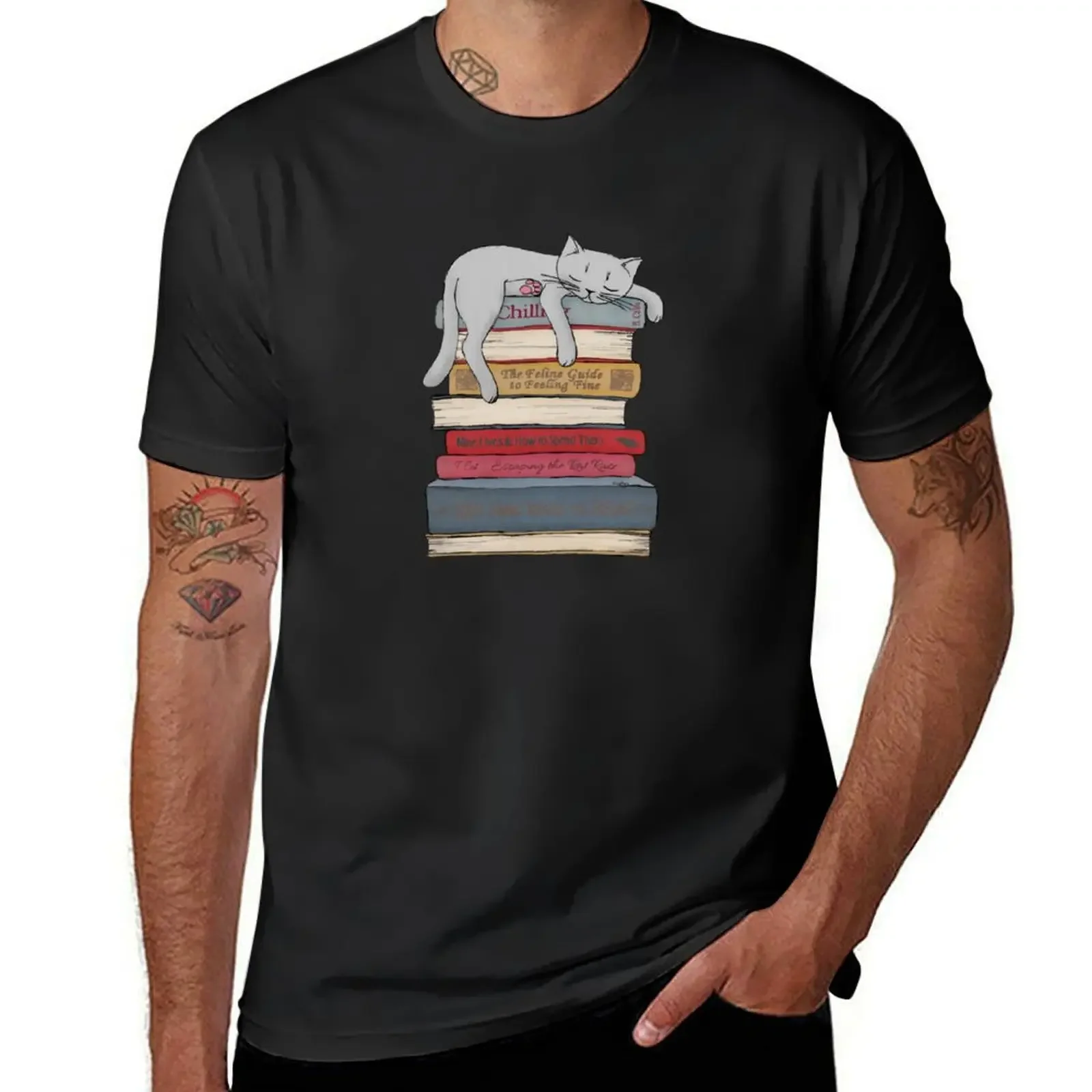 lazy cat lying on a pile of books T-Shirt heavyweights baggy shirts Men's t shirts
lazy cat lying on a pile of books T-Shirt heavyweights baggy shirts Men's t shirts