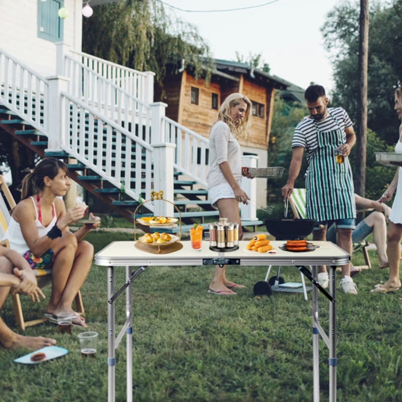 3 ft Silver Aluminum Outdoor Folding Table | Rectangular 30 kg Load Capacity Camping/Picnic/BBQ Ready Easy to S tor high quality
3 ft Silver Aluminum Outdoor Folding Table | Rectangular 30 kg Load Capacity Camping/Picnic/BBQ Ready Easy to S tor high quality