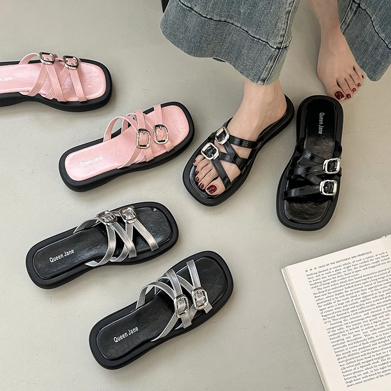 Summer Platform Thick Sole Women Slippers Concise Open Toe Buckle Strap Shoes Ladies Non-slip Beach Vacation Dress Slides
Summer Platform Thick Sole Women Slippers Concise Open Toe Buckle Strap Shoes Ladies Non-slip Beach Vacation Dress Slides
