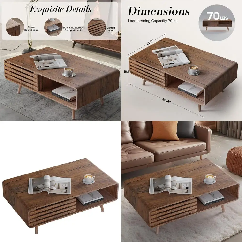 Журнальный столик в фермерском доме из орехового дерева с местом для хранения, простая сборка, идеально подходит для гостиной в различных стилях дома
Журнальный столик в фермерском доме из орехового дерева с местом для хранения, простая сборка, идеально подходит для гостиной в различных стилях дома