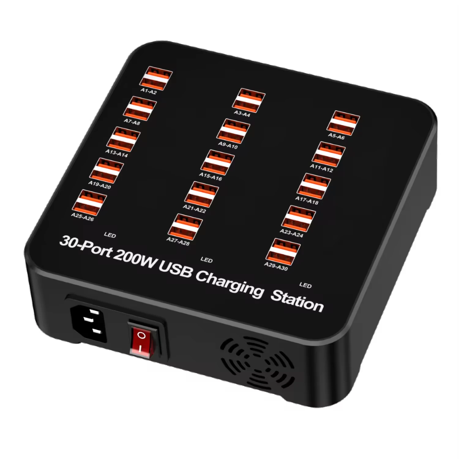 30-портовое USB-зарядное устройство 200 Вт, многопортовая зарядная станция, настольный хаб для зарядки iPhone, iPad и устройств Android
30-портовое USB-зарядное устройство 200 Вт, многопортовая зарядная станция, настольный хаб для зарядки iPhone, iPad и устройств Android