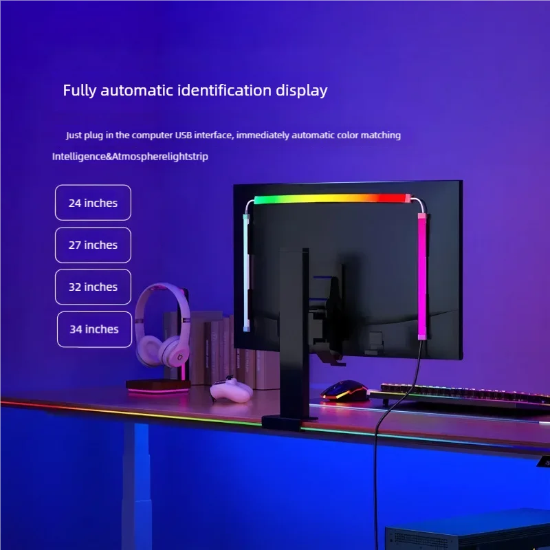 Gaming Lights Sync Strip Smart Ambient Lighting PC Display Backlight Lights Strip Smart Control RGB DIY Party Screen Light Game
Gaming Lights Sync Strip Smart Ambient Lighting PC Display Backlight Lights Strip Smart Control RGB DIY Party Screen Light Game