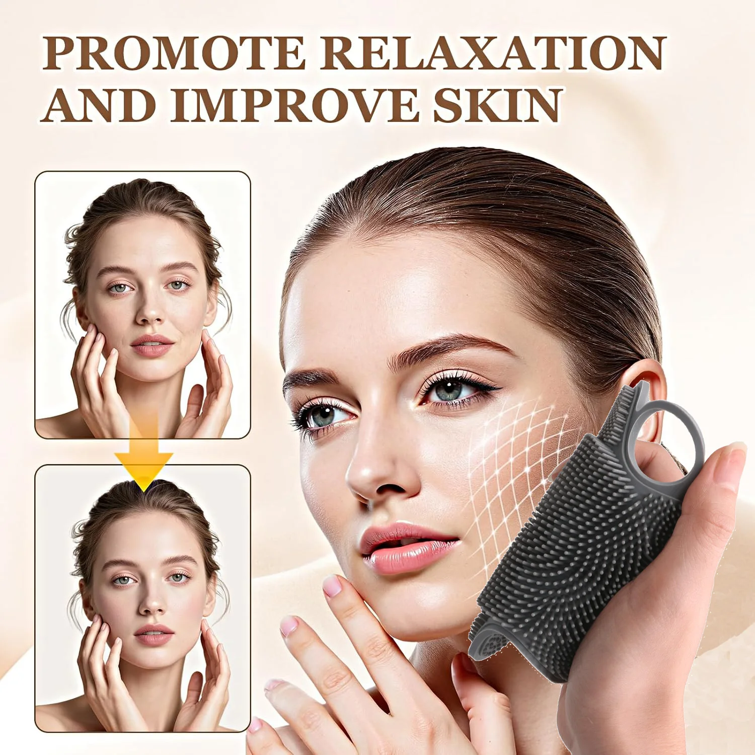 1pc Soft Silicone Body Cleansing Brush For Exfoliation Easy To Clean Free Gift: Self-tightening Body Measuring Tape Ruler 150cm
1pc Soft Silicone Body Cleansing Brush For Exfoliation Easy To Clean Free Gift: Self-tightening Body Measuring Tape Ruler 150cm