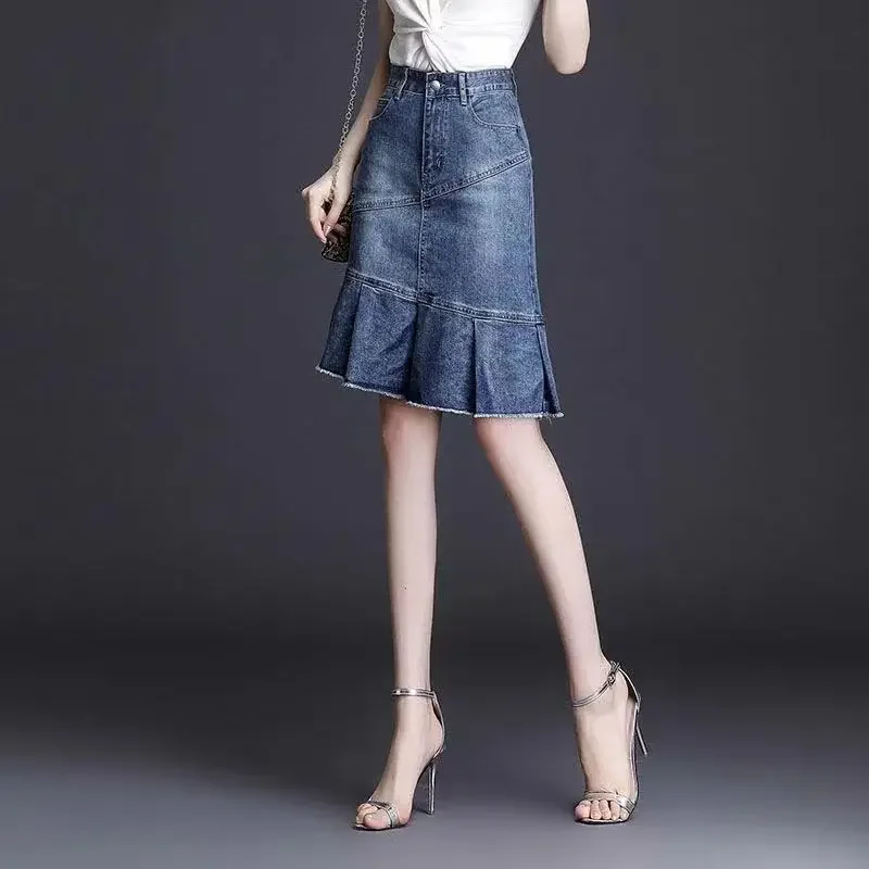 Jeans Skirts for Women Ruffle High Waist Midi Woman Denim Skirt Clothing Trend 2025 A Line Modest Harajuku Sales Korean Fashion
Jeans Skirts for Women Ruffle High Waist Midi Woman Denim Skirt Clothing Trend 2025 A Line Modest Harajuku Sales Korean Fashion