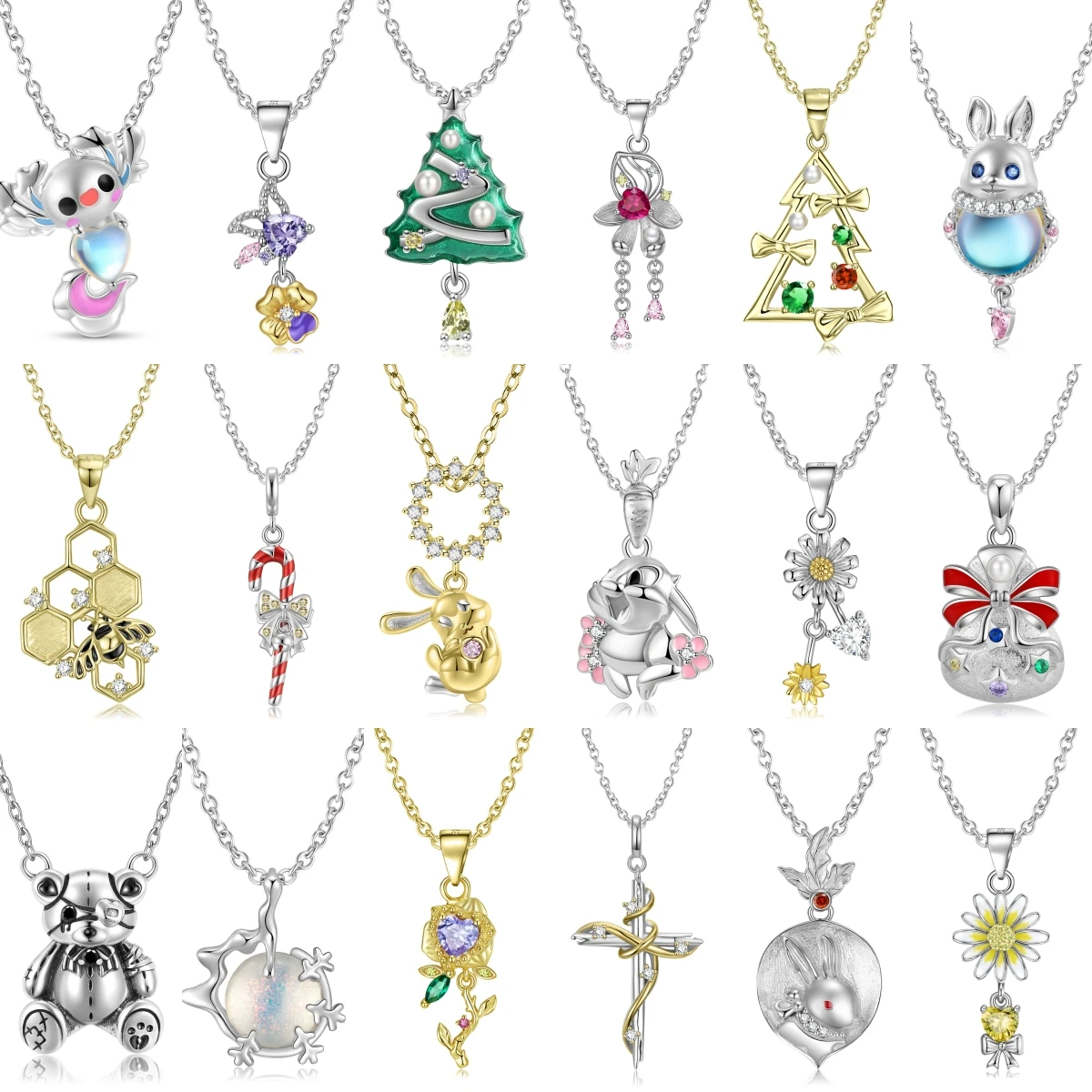 Christmas Gift 925 Sterling Silver Colour Socks Candy Bow Golden Rabbit Pendant Necklace for Women's Necklace Birthday Gift
Christmas Gift 925 Sterling Silver Colour Socks Candy Bow Golden Rabbit Pendant Necklace for Women's Necklace Birthday Gift