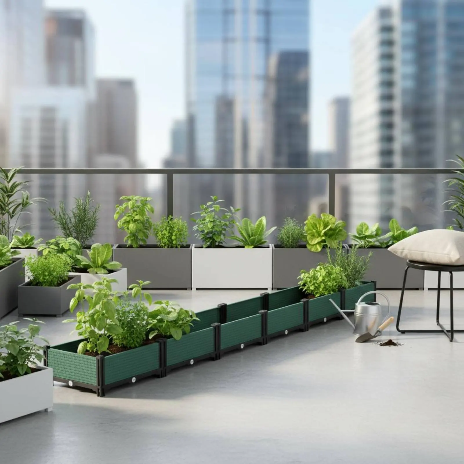 Vegetable Planter Box Space-Saving Balcony Planter Outdoor Flower Box Thickened Raised Bed Food-Grade for Patio
Vegetable Planter Box Space-Saving Balcony Planter Outdoor Flower Box Thickened Raised Bed Food-Grade for Patio