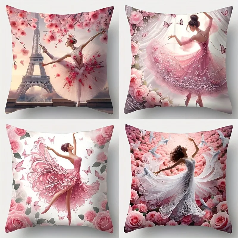 4pcs Pink Rose and Ballet Girl Printed Pillowcase Decoration Pillow Home Decoration Daily Home Decoration
4pcs Pink Rose and Ballet Girl Printed Pillowcase Decoration Pillow Home Decoration Daily Home Decoration
