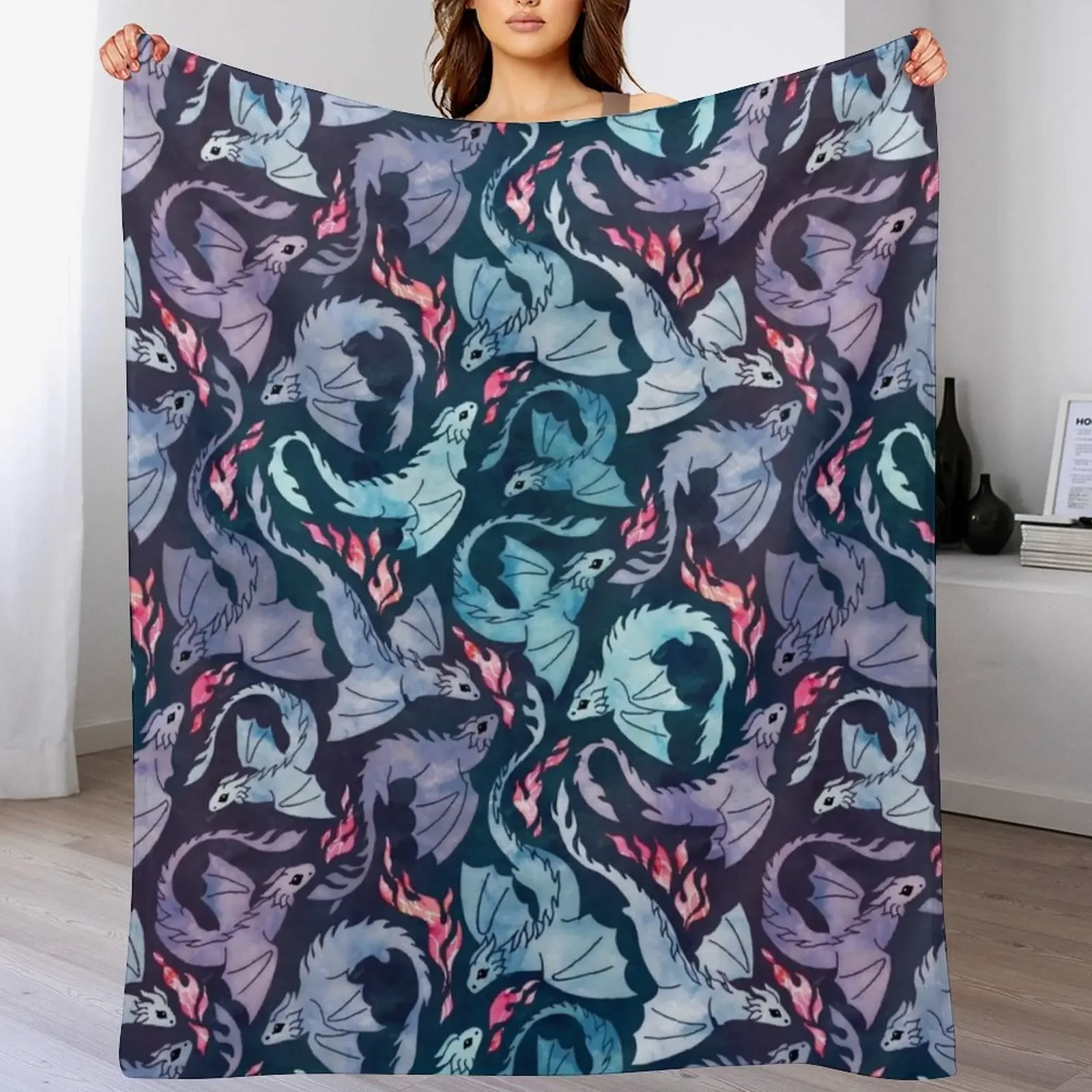 Dragon fire dark turquoise and purple Throw Blanket Stylish Warm Blanket for Living Room Bedroom
Dragon fire dark turquoise and purple Throw Blanket Stylish Warm Blanket for Living Room Bedroom