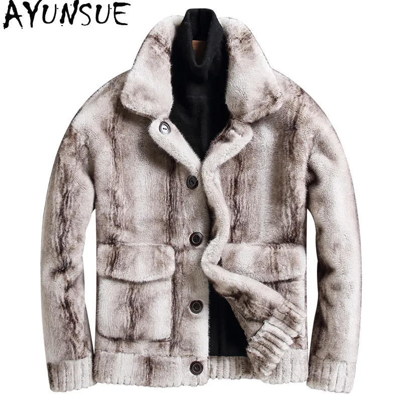 AYUNSUE Winter Faux Mink Fur Mens Jacket Turn-down Collar Mens Clothing Reversible Winter Outwear Short Casacas Para Hombre
AYUNSUE Winter Faux Mink Fur Mens Jacket Turn-down Collar Mens Clothing Reversible Winter Outwear Short Casacas Para Hombre