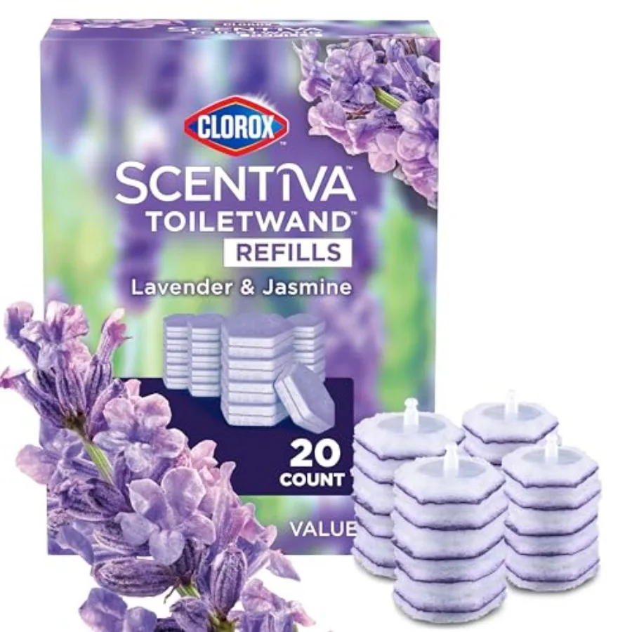Clorox Scentiva ToiletWand Refills, Lavender and Jasmine, 20 Count
Clorox Scentiva ToiletWand Refills, Lavender and Jasmine, 20 Count