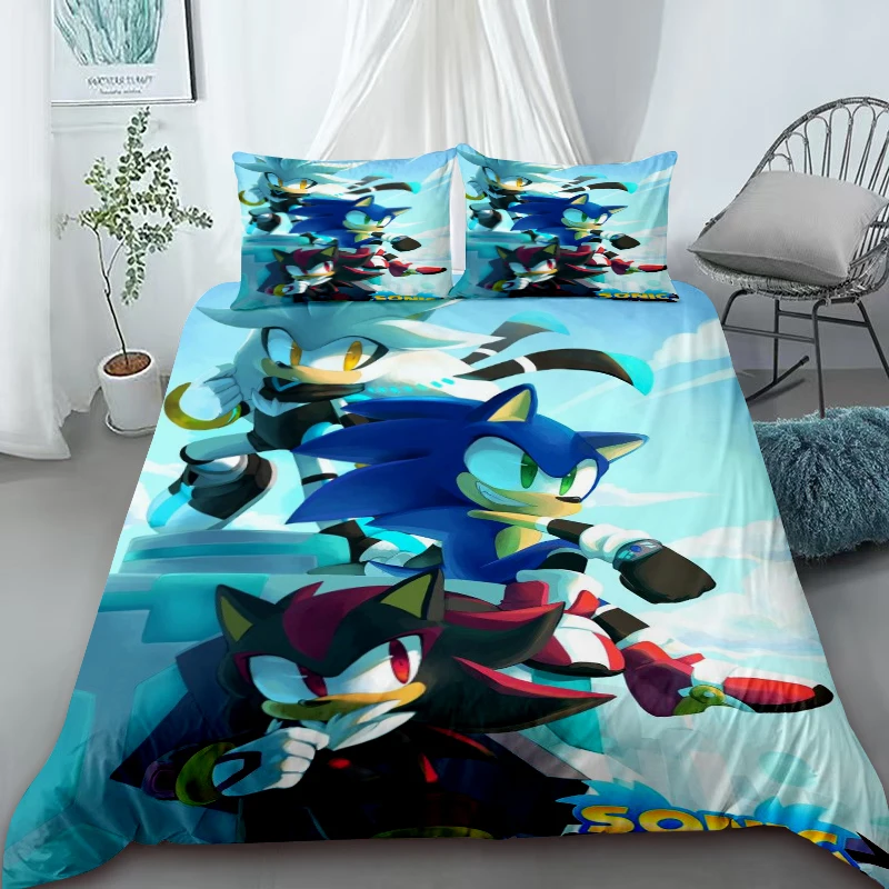 Пододеяльник Sonic для детей, комплект постельного белья в стиле аниме, чехол для одеяла, наволочки, для спальни
Пододеяльник Sonic для детей, комплект постельного белья в стиле аниме, чехол для одеяла, наволочки, для спальни