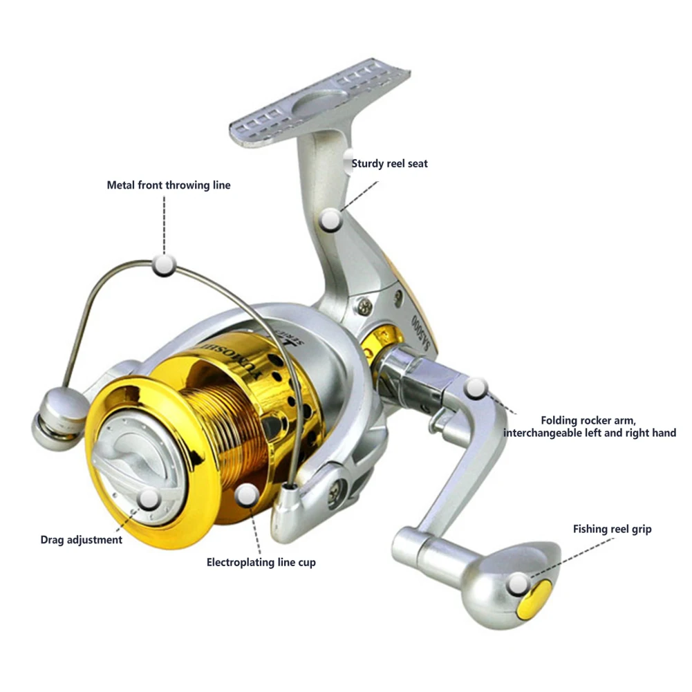 SA1000-7000 Fishing Reel Max Drag 5kg 5.5:1 Gear Ratio Sea Rod Spinning Reel Fishing Gear Accessories Dropship
SA1000-7000 Fishing Reel Max Drag 5kg 5.5:1 Gear Ratio Sea Rod Spinning Reel Fishing Gear Accessories Dropship