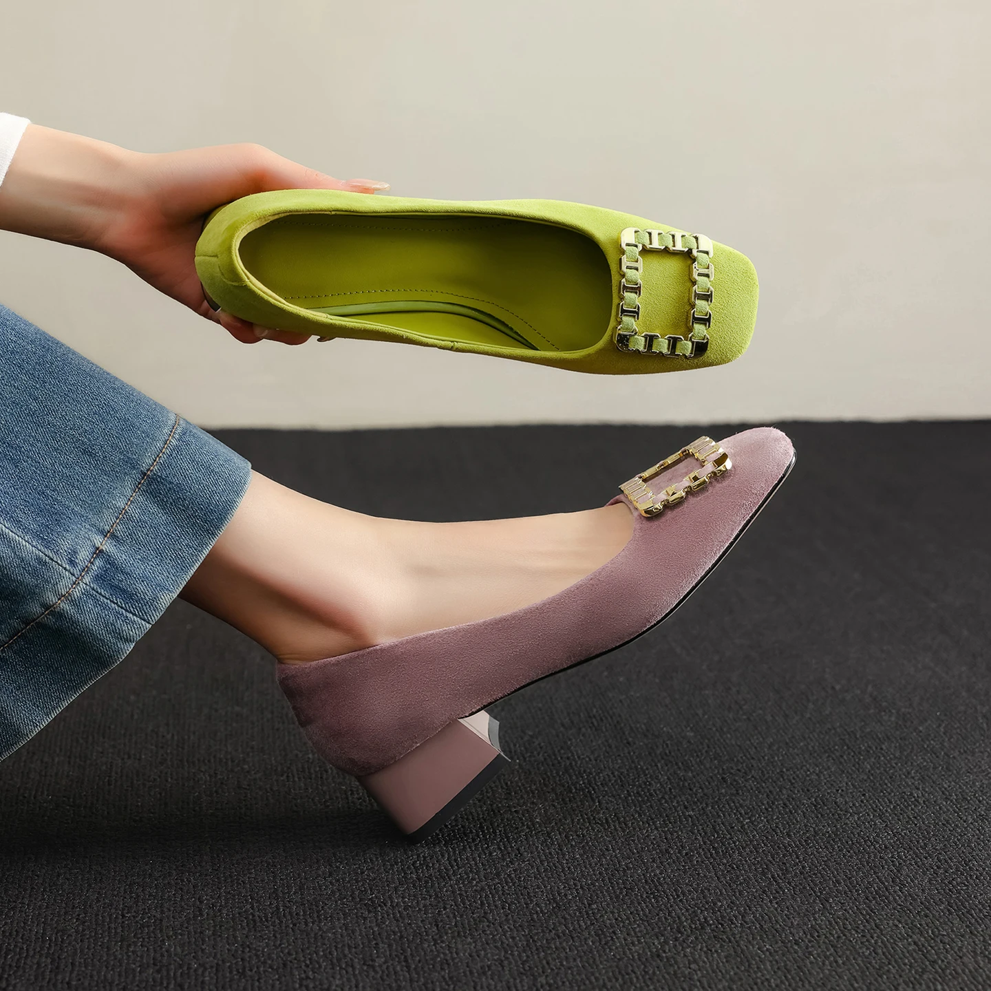 Genuine Leather Sheepskin Suede Women's Shoes,Fashion Party High Heels,Slip-on Women's Pumps
Genuine Leather Sheepskin Suede Women's Shoes,Fashion Party High Heels,Slip-on Women's Pumps