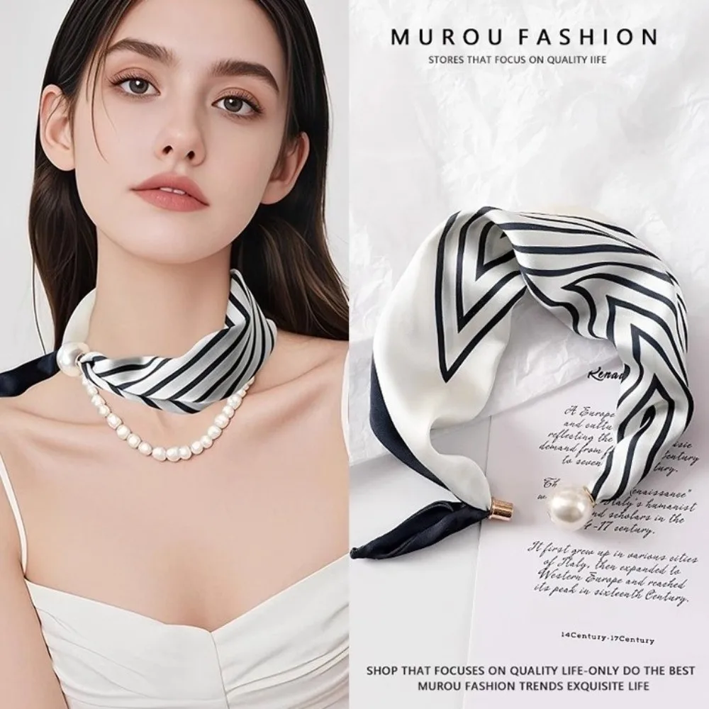 Fashion Pearl Buckle Silk Scarf Printed Soft Neck Scarf Thin Lightweight Neckerchief Women
Fashion Pearl Buckle Silk Scarf Printed Soft Neck Scarf Thin Lightweight Neckerchief Women