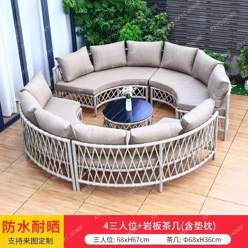 L Outdoor round rattan sofa combination courtyard semi-circular rattan chair sofa outdoor curved sofa
L Outdoor round rattan sofa combination courtyard semi-circular rattan chair sofa outdoor curved sofa