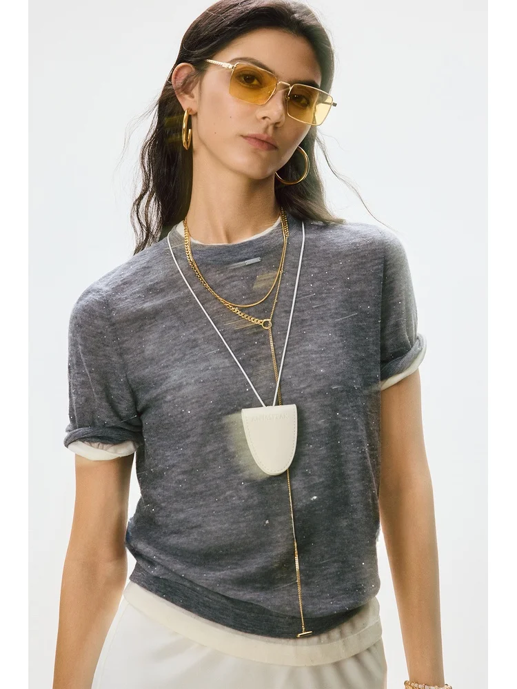 Футболка Annaspeak из ультрамягкой шерсти с пайетками, легкая, роскошная, для ухода за кожей, повседневная, с коротким рукавом, круглым вырезом, стандартный крой
Футболка Annaspeak из ультрамягкой шерсти с пайетками, легкая, роскошная, для ухода за кожей, повседневная, с коротким рукавом, круглым вырезом, стандартный крой