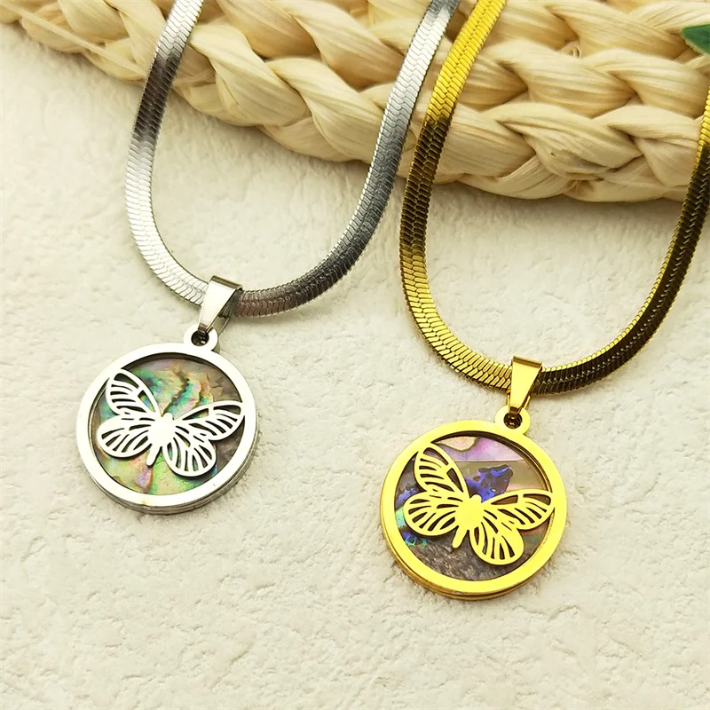 Butterfly Bowknot Hollowed Abalone Shell Necklace for Women Girls Stainless Steel Gold Silver Color Insect Snake Chain Jewelry
Butterfly Bowknot Hollowed Abalone Shell Necklace for Women Girls Stainless Steel Gold Silver Color Insect Snake Chain Jewelry