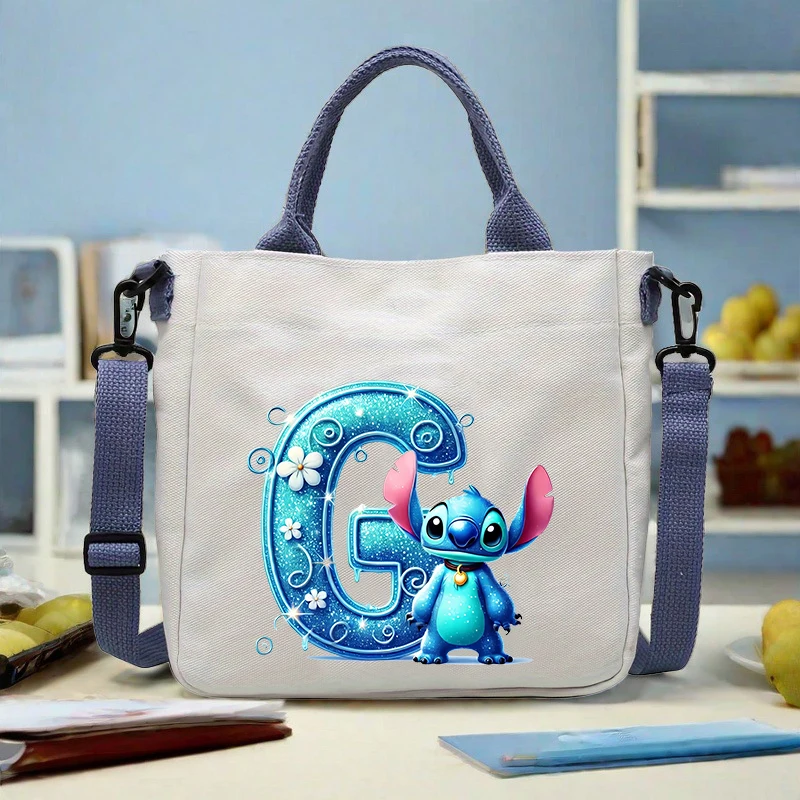 New Stitch Canvas Bags Disney Kawaii 26 Letter Pattern Shoulder Bag Fashion Large Capacity Anime Figures Handbag Stationery Bag
New Stitch Canvas Bags Disney Kawaii 26 Letter Pattern Shoulder Bag Fashion Large Capacity Anime Figures Handbag Stationery Bag