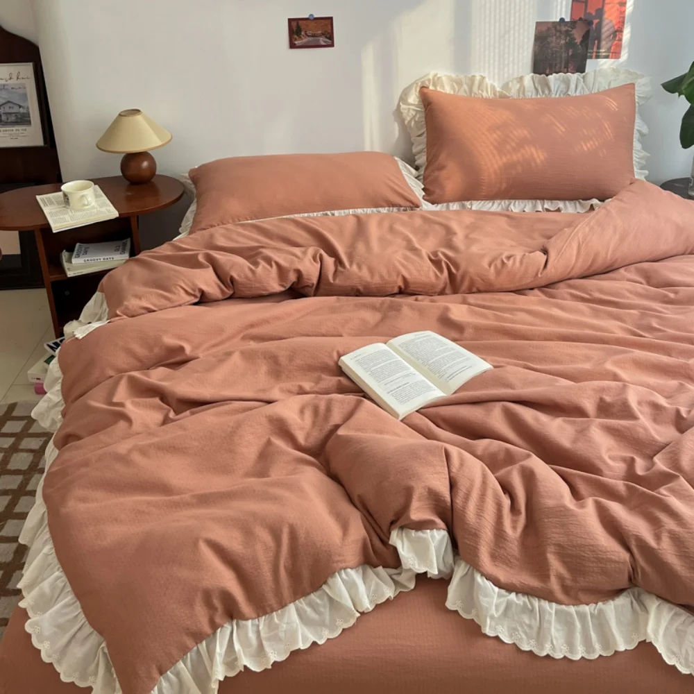 INS Bedding Sets Ruffle Lace Bow Princess Style Quilt Cover Home Romantic Bedclothes Woman Girls Bedroom Decor Duvet Cover 4pcs
INS Bedding Sets Ruffle Lace Bow Princess Style Quilt Cover Home Romantic Bedclothes Woman Girls Bedroom Decor Duvet Cover 4pcs