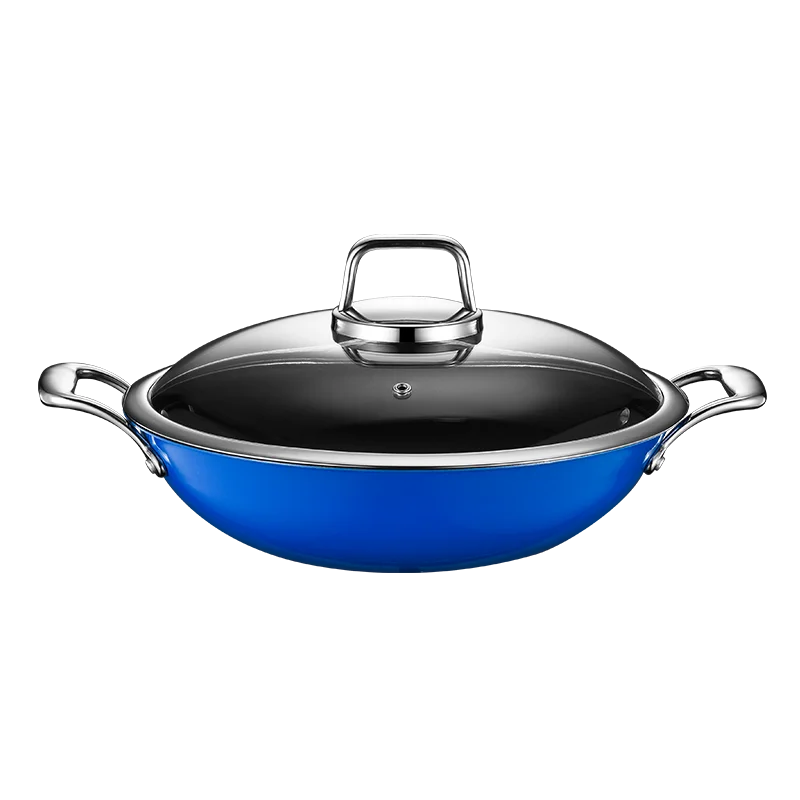 Colorful 304 TriPly Stainless Steel Non Stick Fry Wok Pan 32cm 11inch Induction Cooking Wok with Glass Lid for Hotel
Colorful 304 TriPly Stainless Steel Non Stick Fry Wok Pan 32cm 11inch Induction Cooking Wok with Glass Lid for Hotel
