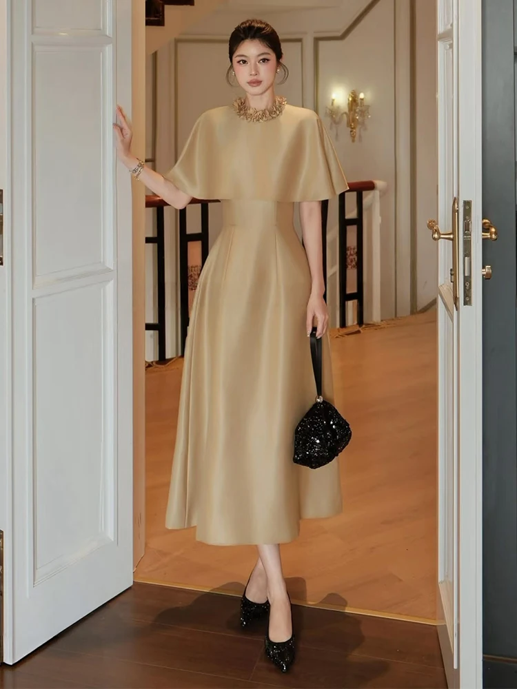 Elegant Long Evening Gown with Shawl Cowl Neckline Slimming Waist Design for Women Luxury Sensation Party Dress
Elegant Long Evening Gown with Shawl Cowl Neckline Slimming Waist Design for Women Luxury Sensation Party Dress