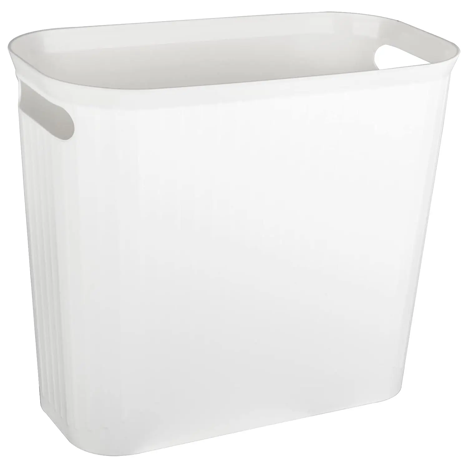 Slim Rectangular Trash Can, 3.5 Gallon White Waste Basket with Handles for Bathroom, Bedroom, Office
Slim Rectangular Trash Can, 3.5 Gallon White Waste Basket with Handles for Bathroom, Bedroom, Office