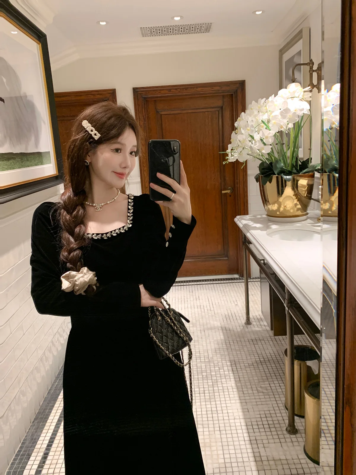 Ele Velvet Long Dr Bla Color Women's Inner Wear Winter Coat Matching Skirt High Waist Slim Fit X-ape A-Line Skirt
Ele Velvet Long Dr Bla Color Women's Inner Wear Winter Coat Matching Skirt High Waist Slim Fit X-ape A-Line Skirt