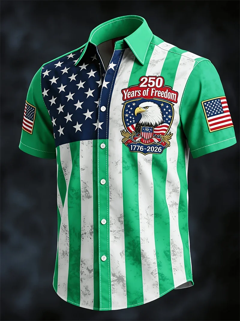 American Stars Stripes Independence Day 250th Anniversary Commemorative Shirt Men's Summer Short Sleeve Slightly Elastic Shirt
American Stars Stripes Independence Day 250th Anniversary Commemorative Shirt Men's Summer Short Sleeve Slightly Elastic Shirt